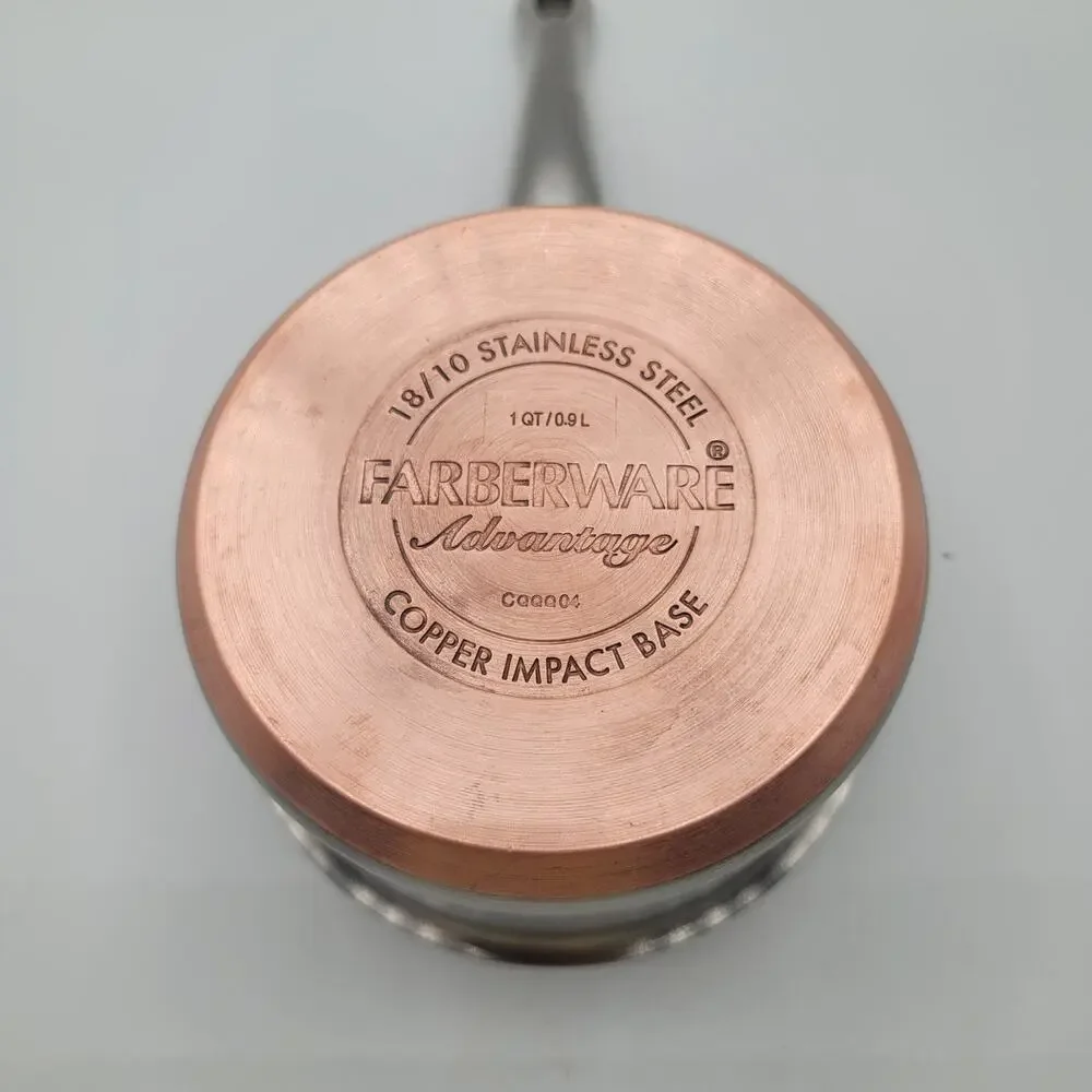 Farberware Advantage Pot 1 Qt Stainless Steel Saucepan w/ Copper Impact Base